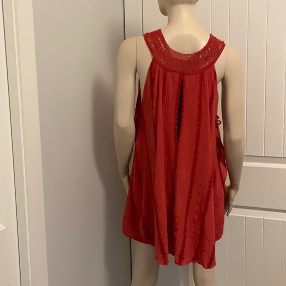 Free People Women’s Red Cotton Multi-Layered Dress Size Small - Picture 5 of 10
